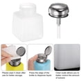 thumbnail image 5 of Uxcell 3pcs Solvent Alcohol Dispensers 100ml(3.4oz) Push Down Liquid Dispenser Pump w Stainless Steel Lid, White, 5 of 6