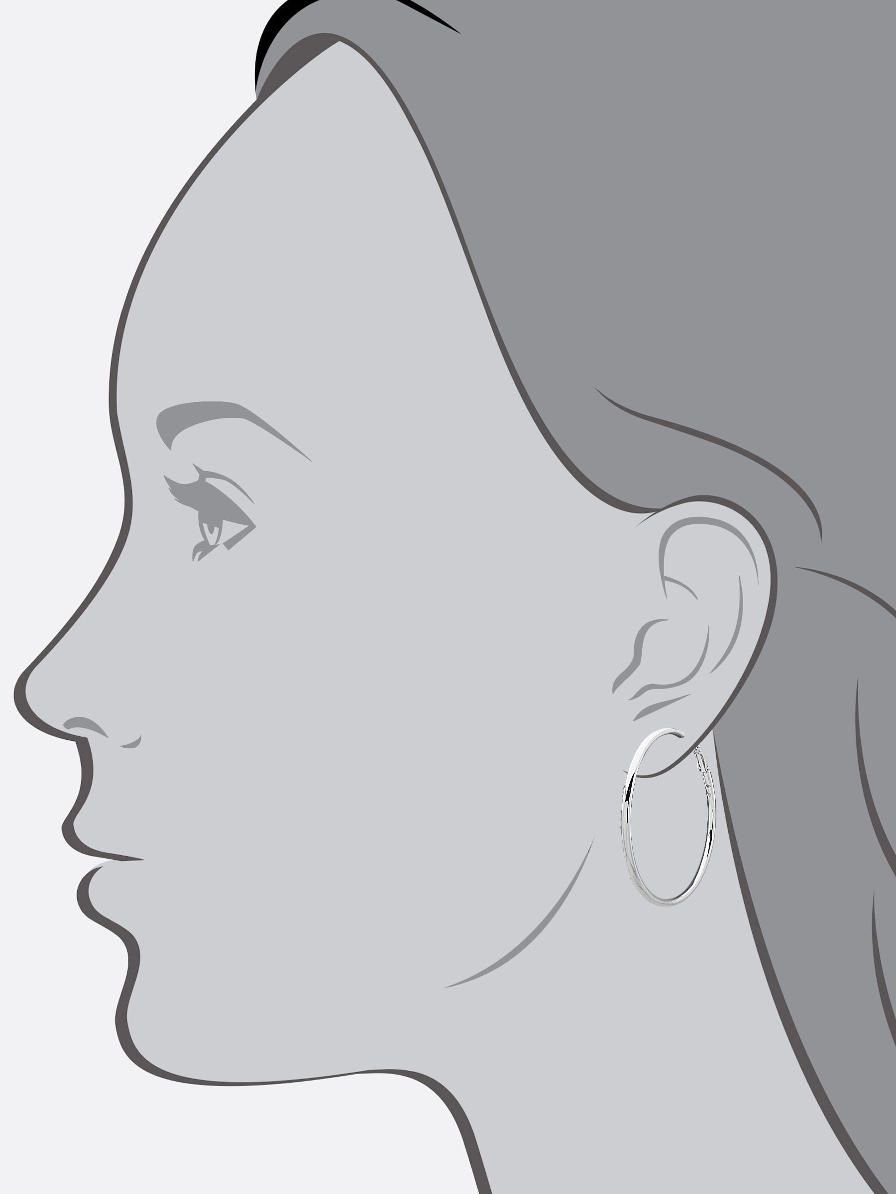 You're Invited Womens Silver Tone Pave Hoop Earrings