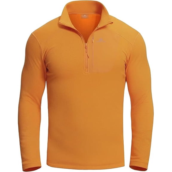 Grid Fleece Pullover Men Pioneer Camp 1/4 Zip Lightweight Warm