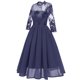 thumbnail image 2 of Mujeres Vintage Bordado Temperamento V-cuello Encaje Sexy Vestido de encaje de tres cuartos Fridja  qw4504, 2 of 5