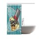 thumbnail image 2 of Cortina de ducha de Tela Impermeable ABPHQTO Hipster Pug 160x180 cm, 2 of 2