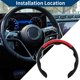 thumbnail image 3 of Funda para volante de cuero artificial PU ABS Protector de volante de coche Negro Rojo 1Pc, 3 of 6