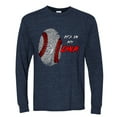 thumbnail image 2 of Wild Bobby, Baseball Fingerprint It's In My DNA, Sports, Men Long Sleeve Shirt, Vintage Heather Navy, 3X-Large, 2 of 5