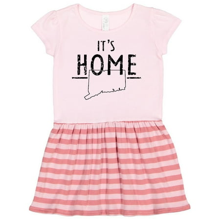 

Inktastic It s Home- Connecticut State Outline Distressed Text Gift Toddler Girl Dress