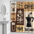 thumbnail image 5 of Coffee Shower Curtain for Bathroom Decor, Coffee Beans Cup Waterproof Fabric Shower Curtain, 66"x72" Set with 12 Hooks, 5 of 9
