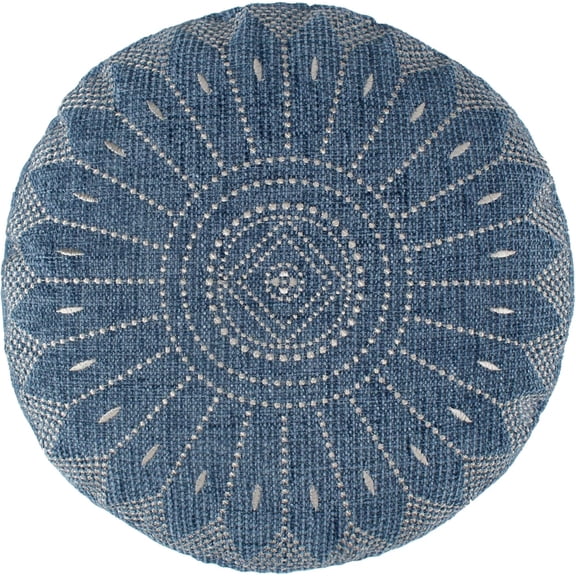 Levtex Home - Adare Blue - Decorative Pillow (16in. Round) - Madallion - Navy and Cream