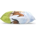 thumbnail image 3 of Horses Running On The Grass Velvet Oblong Lumbar Plush Throw Pillow Cover/Shams Cushion Case - 20x36in - Decorative Invisible Zipper Design for Couch Sofa Pillowcase Only, 3 of 7