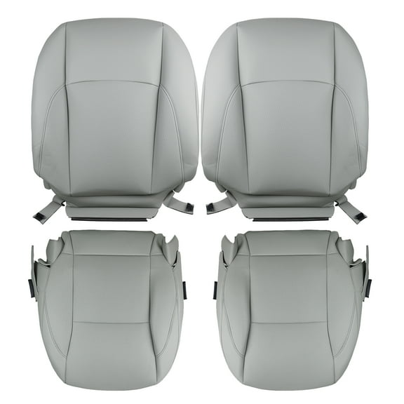 Guwzn Fits 2007-2012 LEXUS ES350 Driver Passenger Perforated Leather Seat Cover Gray