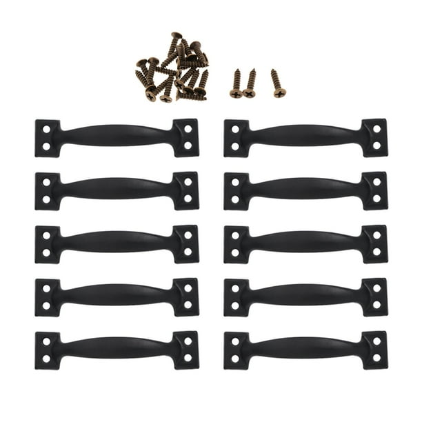 Manijas clásicas de arco para puertas portátiles, para muebles de puerta y comedor. Negro