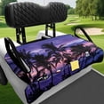 thumbnail image 3 of KUIFORTI Purple Palm Tree Golf Seat Covers for Cart Summer Outdoor Anti-hot Club Car Blanket Easy Installation Foldable Compatible with EZGO and More 2 Person Seats Golf Carts, 3 of 7