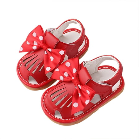 

Binmer Toddler Baby Girls Cartoon Bow Cute Hollow Out Soft Crib Kids Summer Sandals