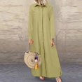 thumbnail image 2 of asddcavvf Robes pour Femmes Robe Décontractée à Manches Longues Col Rabattu Couleur Unie Boutonnée, 2 of 5