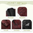 thumbnail image 3 of Men’s 4 Pieces Tuxedo Suit Set One Button Blazer Business Shawl Lapel Jacket Party Prom Jacket Pants Set with Bow Tie Set, 3 of 6