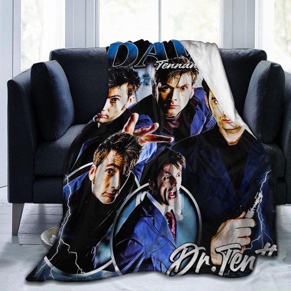 David Tennant Throw Flannel Blanket for Bed Sofa Room Couch Camping Car Soft Air Conditioning Blankets for All Seasons 40"x30"