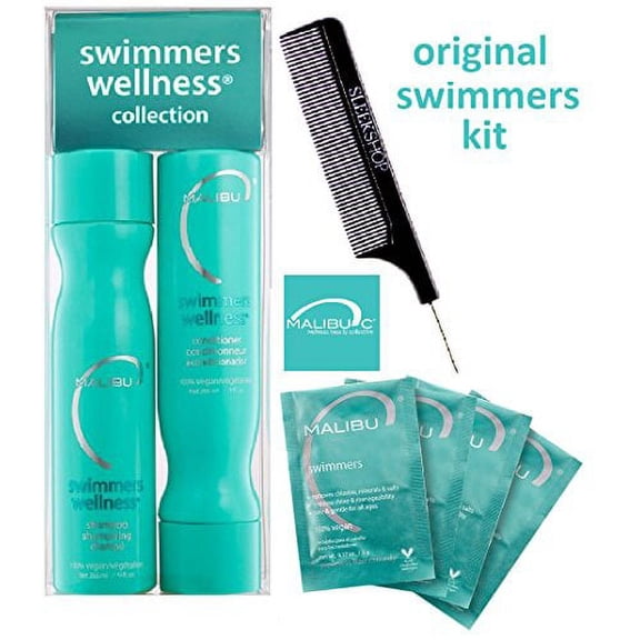 Malibu C SWIMMERS WELLNESS Collection Kit (w/ Tail Comb) - amz-mal-kit007