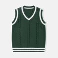 thumbnail image 4 of Womens Sleeveless Sweater Vest Men's And Women's Matching Knitted Sweater Blouses Knitted Yarn Cardigans College Style School Blouses, 4 of 5