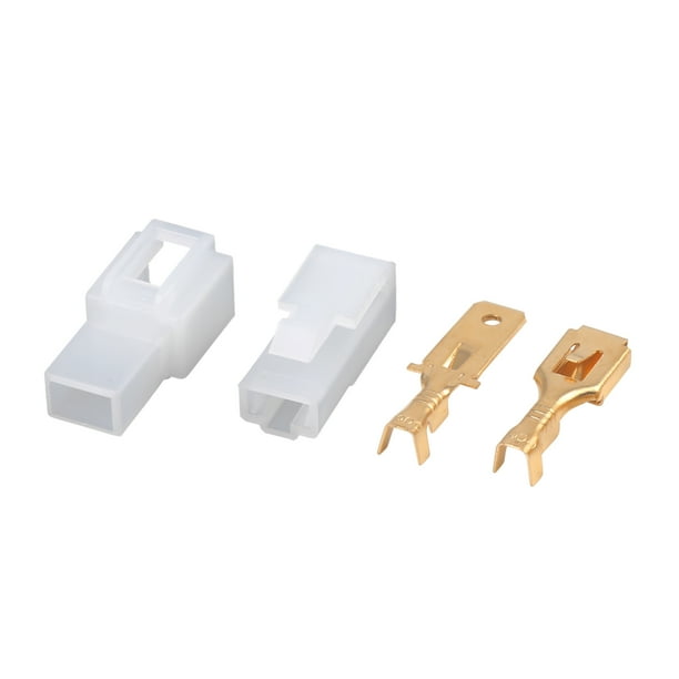 Conector de cable eléctrico de 1 pin Uxcell macho hembra para automóvil, carcasa de plástico blanca, 4 juegos