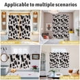 thumbnail image 6 of Black White Dots Kitchen Curtains Short 45 Inch Length, Farmhouse Cow Spots Fur Retro Textured Grommet Top Bedroom Living Room Curtains, Light Filtering Cafe Curtain Drapes 2 Panels Set 84''x45'', 6 of 9