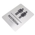 thumbnail image 1 of Braille Handicap Bathroom Sign, Clear Raised Letters Braille Restroom Sign  for Businesses, 1 of 7