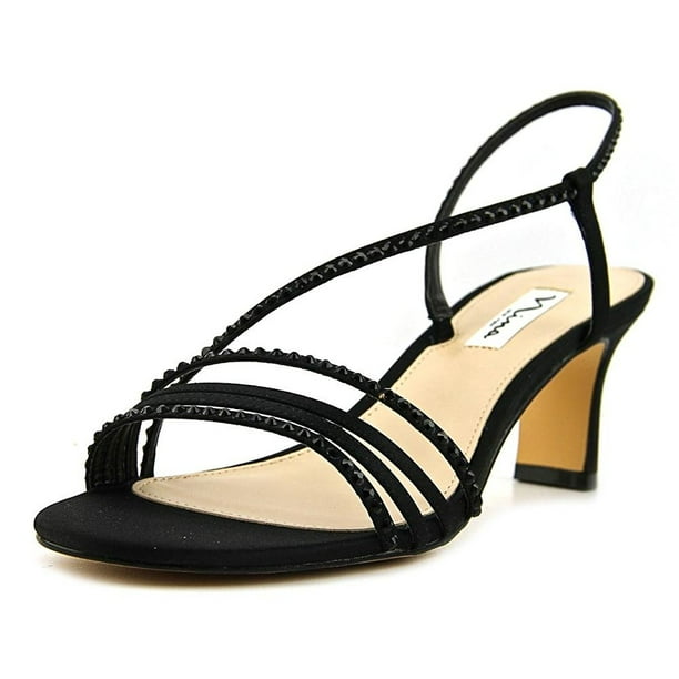 Nina Shoes Womens Nina Gerri Cross Strap Evening Sandals, Black