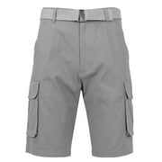 Mens Vintage Utility Cotton Cargo Shorts With Belt