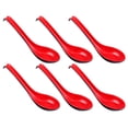 thumbnail image 2 of 6PCS Unbreakable Soup Spoons Black and Red Long Handle Serving Spoon Noodle Soup Spoons Tasting Spoon for Home Restaurant, 2 of 7