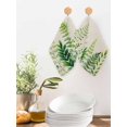 thumbnail image 2 of Spring Leaves Kitchen Dish Towels for Drying Dishes Set of 3, Pastoral Garden Botanical Rustic Burlap Waffle Weave Microfiber Hand Tea Bathroom Towels Quick Dry & Absorbent Towel 12x12, 2 of 7