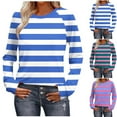 thumbnail image 1 of Yuyuzo Chandails à Manches Longues pour Femmes, Col Rond Décontracté, T-Shirts Basiques, à Blocs de Couleur, Coupe Ample, Blouses Mode, 1 of 7