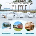 thumbnail image 5 of RADIATA Extra Large 11pcs Aluminum Patio Furniture Set with Fire Pit Table CSA Approved 43" Propane Gas Convertable Outdoor Luxury Conversation Sofa Set with Firepit White Color Modern, 5 of 6