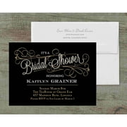 Classic Script Deluxe Bridal Shower Invitation
