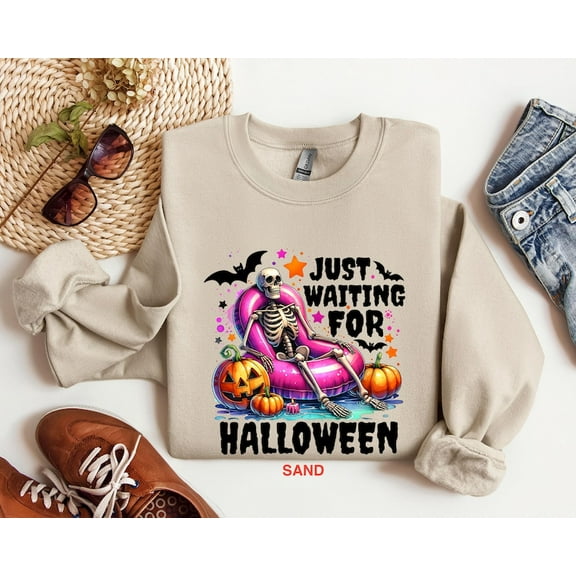 Just Waiting For Halloween Shirt, Summerween Shirt, Halloween Shirt, Funny Halloween Shirt, Halloween Party Shirt, Summer Halloween Shirt