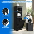 "Dextrus Black 53""H Tilt Out Laundry with Basket, 2 Layer
