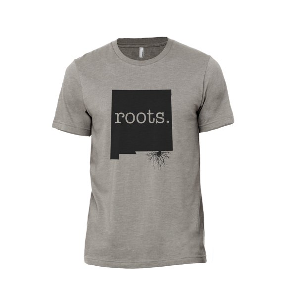 Home Roots State New Mexico NM Men's Modern Fit Fun Casual T-Shirt Printed Graphic Tee Military Grey X-Large
