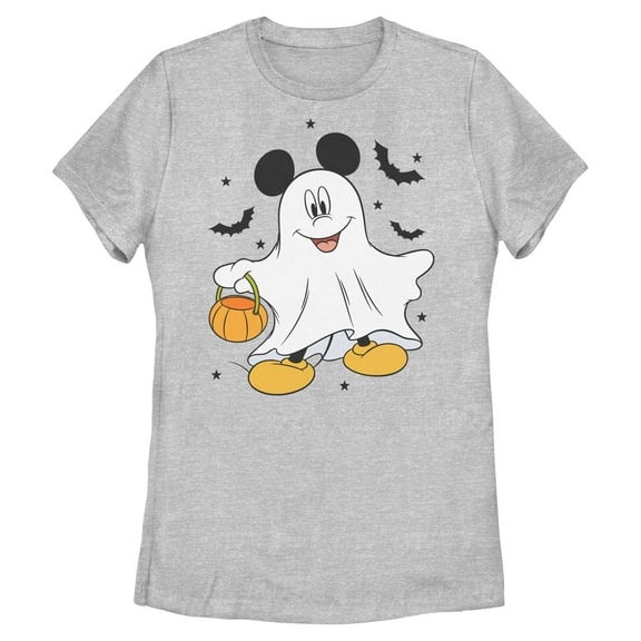 Womens Mickey & Friends Ghost Costume Trick or Treating Basket T Shirt