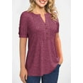 thumbnail image 2 of Sherrylily Women Summer Pleated Button Short Sleeve T-Shirt V-Neck Casual Tops, 2 of 4