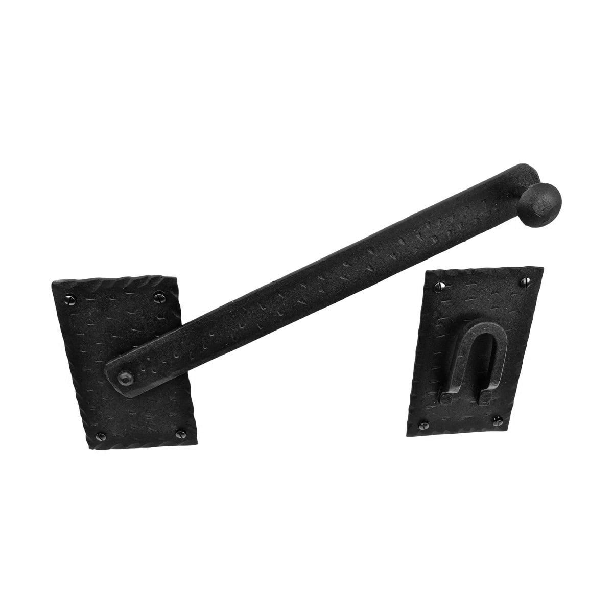 Renovators Supply Manufacturing Black Wrought Iron Gate Flip Latch 12" Large Antique Two Sided Flip Locks Rust Resistant Powder Coated Barn Door and Fence Gate Latches with Hardware Pack of 3