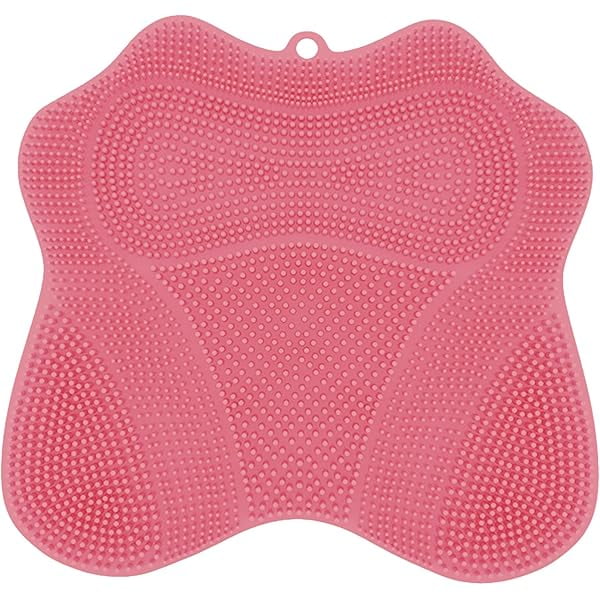 wonima11 Dual-Sided Silicone Shower Foot Scrubber Mat – Foot Scrubber in Shower for Deep Cleaning & Exfoliation | Wall-Mounted Shower Foot Scrubber Mat & Back Cleaner for Men and Women(Pink, Standard)