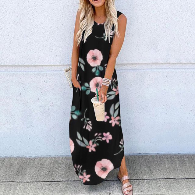 LOVZFMLL Robes Robe Sans Manches Unie Mode Dos Nu pour Femmes