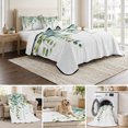thumbnail image 6 of Queen Quilt Set 90''x96'', Eucalyptus Green Lightweight Bedspread Coverlet Set with 2 Pillow Shams, Gradient Leaves Retro Watercolor Plant Breathable All Season Quilt Bedding for Bedroom/Guest Room, 6 of 9