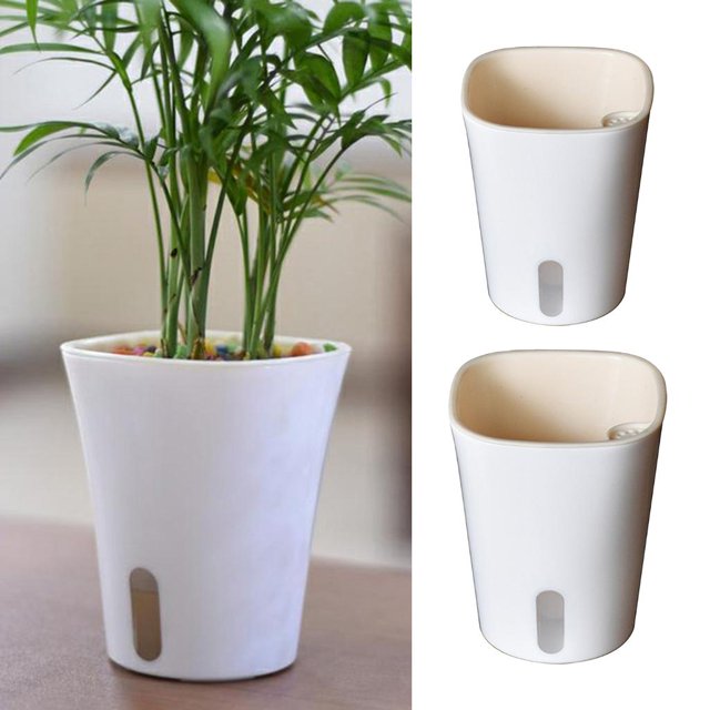 2x Jardinera de riego automático s decorativas para jardinería Flores XS + S Macarena Macetas de riego automático