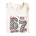 thumbnail image 5 of Six Seven Birthday Shirt for Girls with Pink Bows and Flowers Coquette Style Everyday T-Shirt Natural Shirt Adult Small, 5 of 7