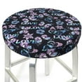 thumbnail image 3 of Bingfone 12 Inch Padded Round Bar Stool Cover Cushion With Elastic Fabric Round Chair Seat - Love Butterflies, 3 of 7