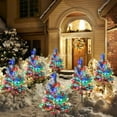 thumbnail image 3 of 4-Pack Upgraded Solar Christmas Garden Pathway Lights - Waterproof Outdoor Christmas Tree Decorations with 8 Lighting Modes for Yard, Lawn, Pathway, or Grave, 3 of 5
