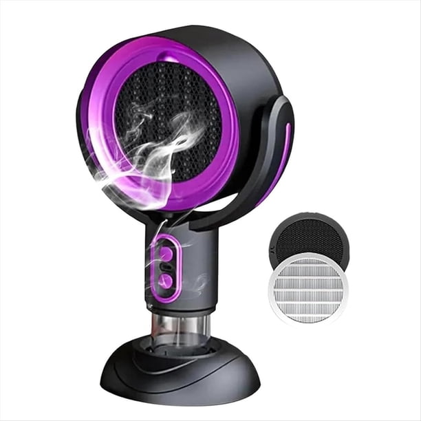 Ventilador Purificador, Filtro Extraíble y Lavable, Ventilador Portátil para Humo, Ventilador Purificador para Humo, Negro y