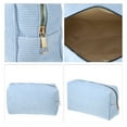 thumbnail image 3 of Bolsas de cosméticos sólidas y duraderas para mujeres de Unique Bargains para vacaciones, camping, gimnasio y viajes en color azul de corduroy, 3 of 4