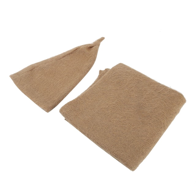 Gorro Para Fotos De Bebé, Suave Y Transpirable, Respetuoso Con La Piel, Accesorios Para Fotos De Bebé, Equipo Exquisito, Bonito, Buena Mano De Obra Para Tomar Fotos OTVIAP Envoltura de sombrero de café claro