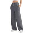 thumbnail image 1 of Pantalones Deportivos Holgados de Cintura Alta para Mujer, Gris Oscuro, Talla S, 1 of 4
