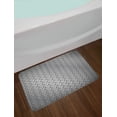 thumbnail image 2 of Grey Bath Mat, Wire Fence Design Netting Display with Diamond Plate Effects Chrome Kitsch Motif Print, Non-Slip Plush Mat Bathroom Kitchen Laundry Room Decor, 29.5 X 17.5 Inches, Silver, Ambesonne, 2 of 2
