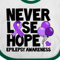 thumbnail image 4 of Inktastic Never Lose Hope Epilepsy Awareness with Balloons and Purple Ribbon Boys or Girls Baby Bib, 4 of 4