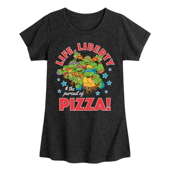 Teenage Mutant Ninja Turtles - Life Liberty Pursuit Of Pizza - Toddler & Youth Girls Short Sleeve Tee